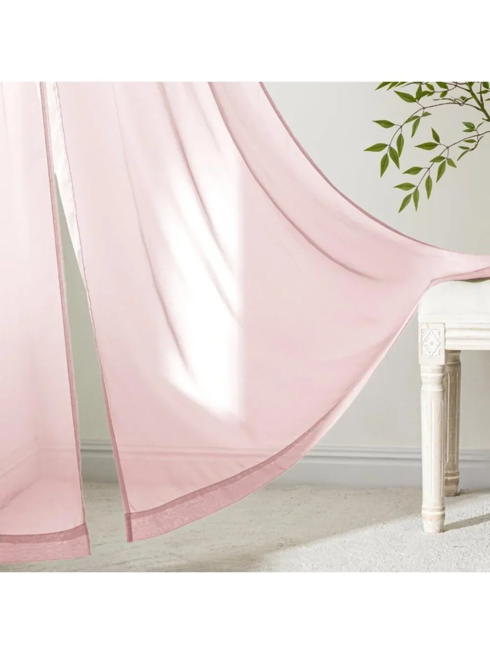 Blush Pink Sheer Curtains, 63